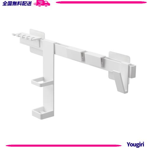 ◆商品名：山崎実業(Yamazaki) フィルムフック 電動歯ブラシ ＆ 歯磨き用品 収納セット ホワイト 本体(各パーツ取り付け時)：W38×D6×H18cm(フィル