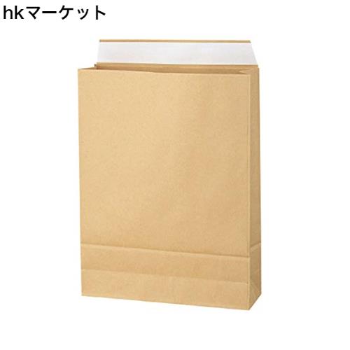◆商品名：(10袋) 宅配袋LL 特大 角底袋 LLサイズ (縦)430×(横)320×(マチ)120mm＋ベロ60ｍｍ 10袋セット 両面テープ付き クラフト 無地茶色 梱包