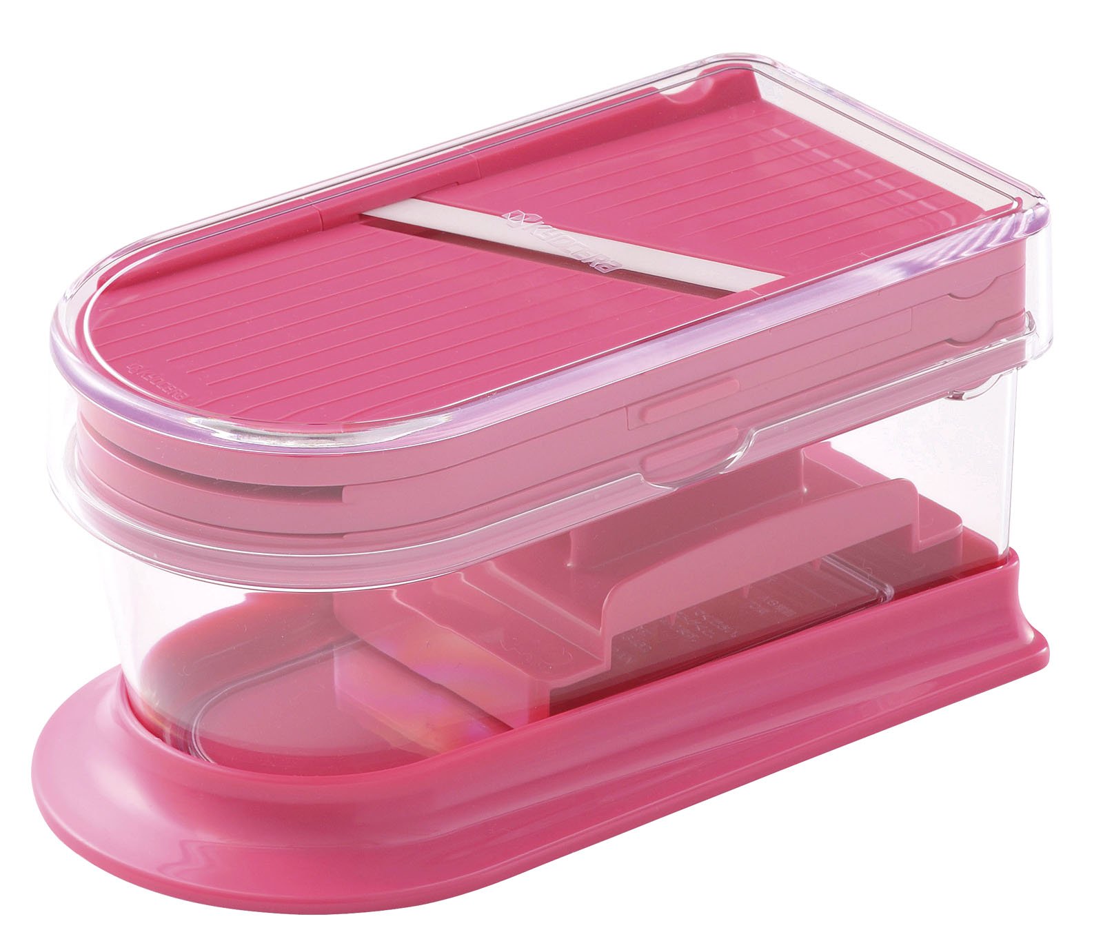 ◆商品名：京セラ スライサー コンパクト 調理器セット 日本製 セラミック サビない 薄切り / 千切り / おろし 除菌漂白 OK ピンク CS-350-PK