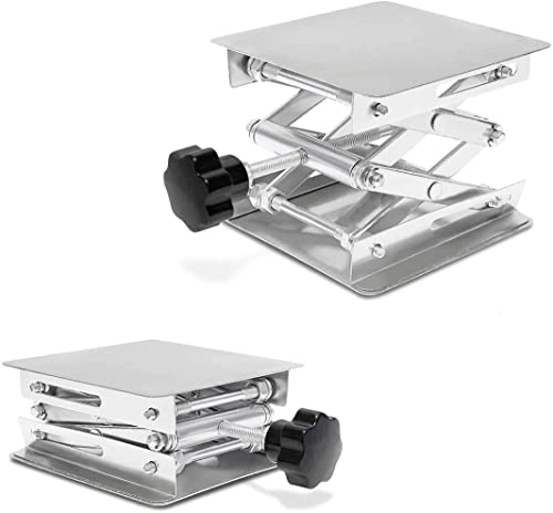 ◆商品名：aleawol 200*200*280mm ラボジャッキ ステンレス鋼 実験用 ミニ昇降台 実験台 作業台 リフトプラットフォーム 実験室用 高さ調整 科学工