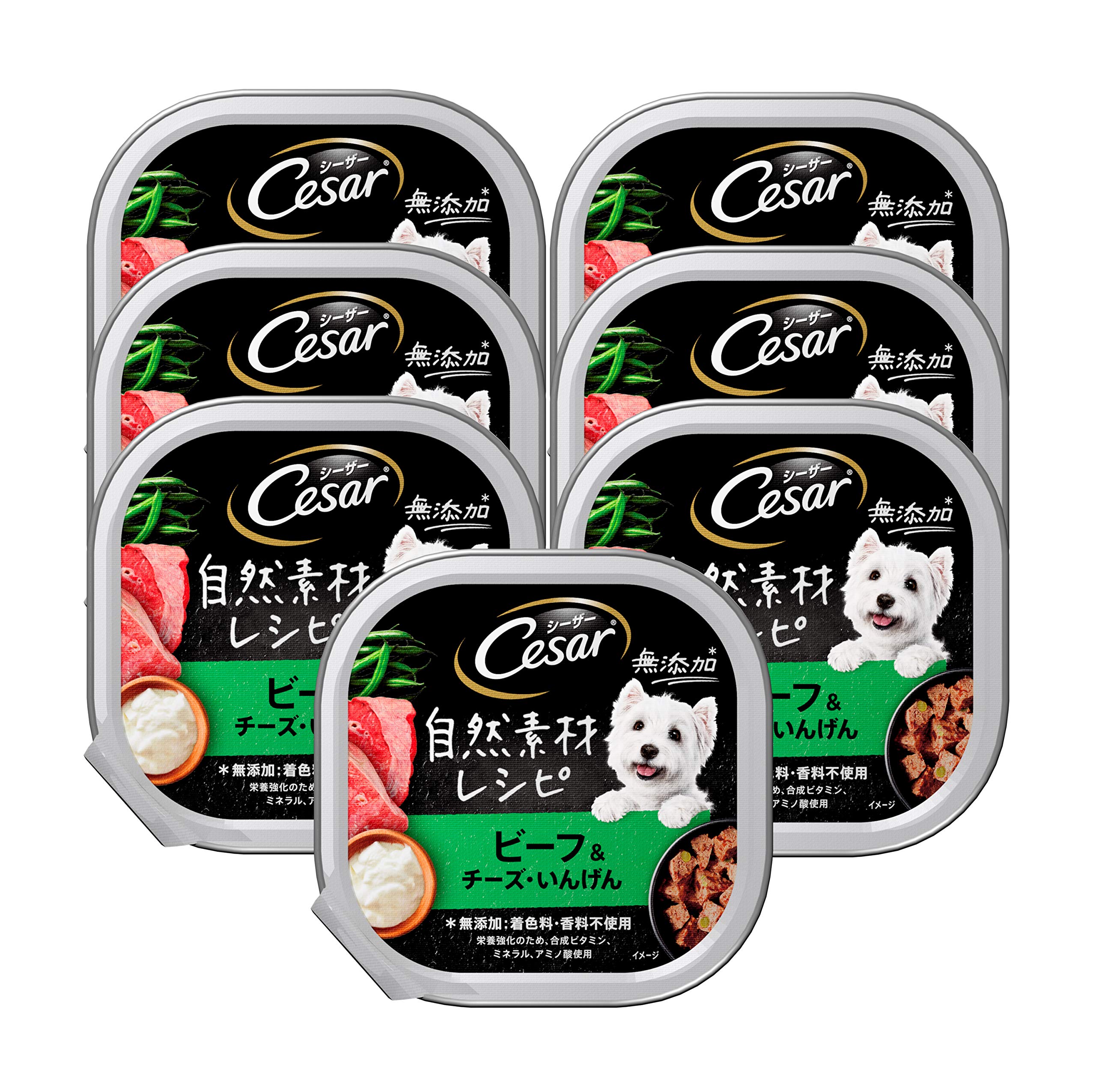 ◆商品名：シーザー ドッグフード 自然素材レシピ ビーフ＆チーズ・いんげん 成犬用 85グラム (x 7) (まとめ買い)