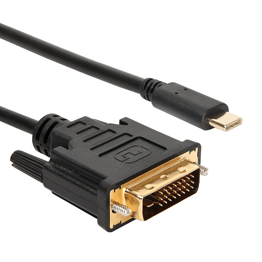 ◆商品名：USB Type-C DVI-D 変換 ケーブル 1.8m Thunderbolt3 DVI ブラック オス 1080P サンダーボルト アダプタ コネクタ Mac Book Mac Boo