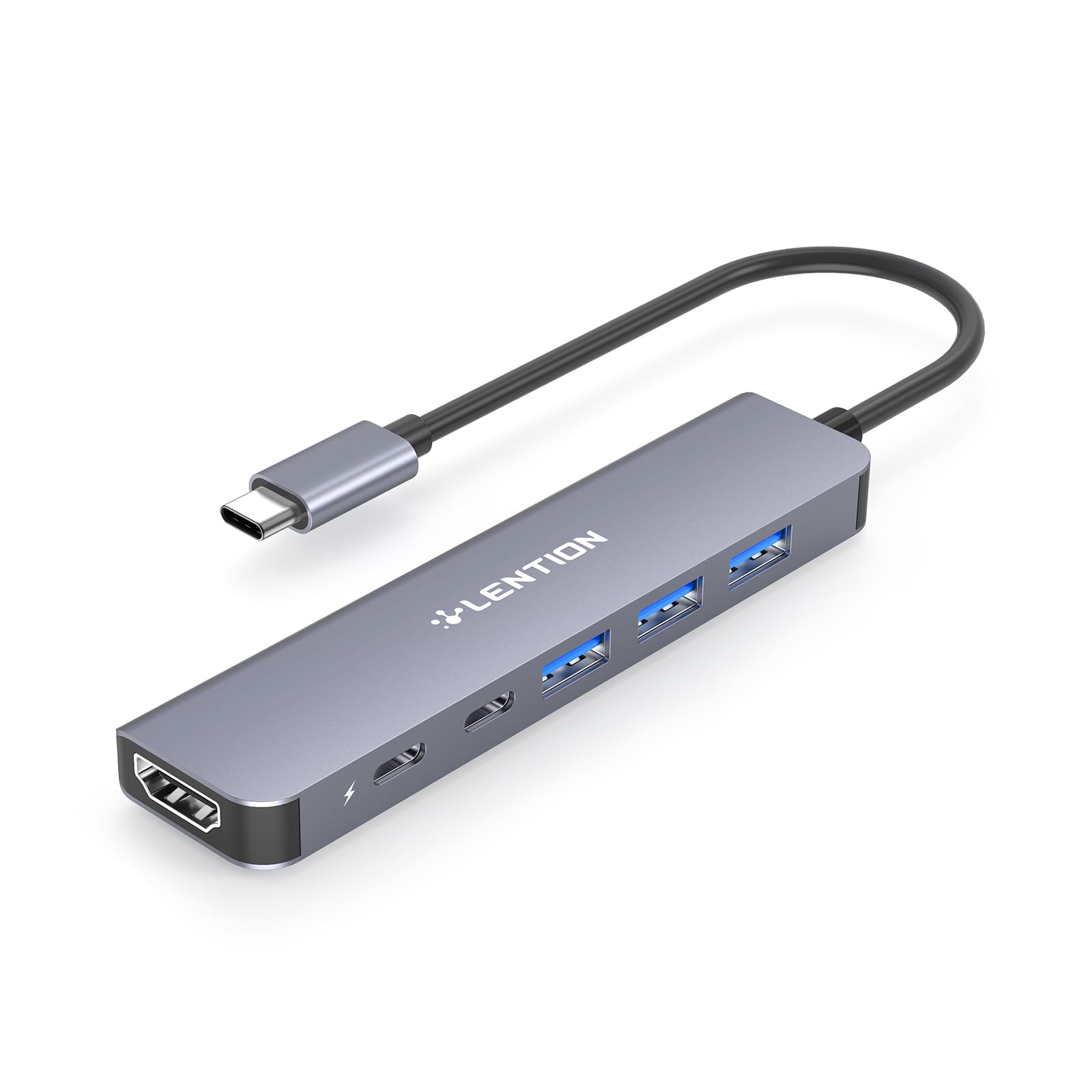 ◆商品名：LENTION 6 in 1 USB C ハブ CB-CE35s 100W PD給電 USB 3.0 4K HDMI USB Type-C タイプc 変換アダプタ スリム 小型 電源 Mac