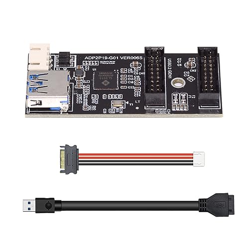 ◆商品名：Cablecc 5Gbps シングル 19/20ピン ヘッダー - USB 3.0 19/20ピン デュアルポート メス PCBA タイプ 1 - 2 アダプター スプリッター ハブ