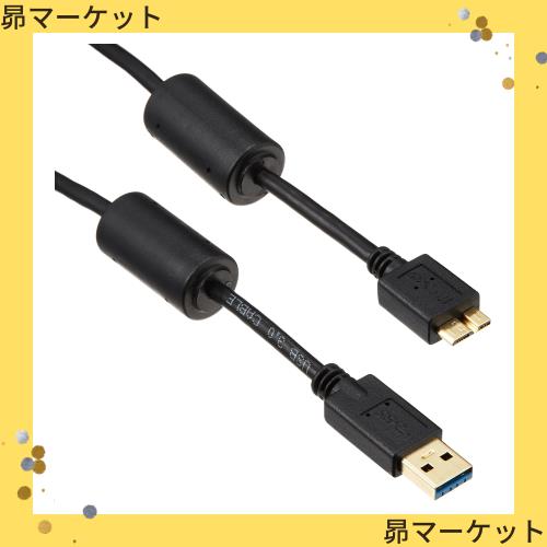 ◆商品名：エレコム USBケーブル 【micro B】 USB3.0 (USB A オス to micro B オス) フェライトコア 2m ブラック USB3-AMBF20BK