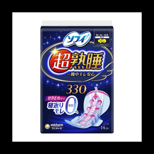 ◆商品名：【まとめ買い】ソフィ 超熟睡ガード 330 14枚(くるっとテープつき)〔生理用ナプキン 夜用〕【×4個】