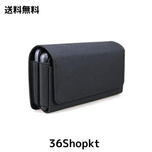 ◆商品名：aubaddy 横型 2台収納 ベルトホルスター ナイロン ウエストポーチ 携帯２台スマホ ベルトケース対応機種 i Phone 15 Pro 15 Plus 14 Pro M
