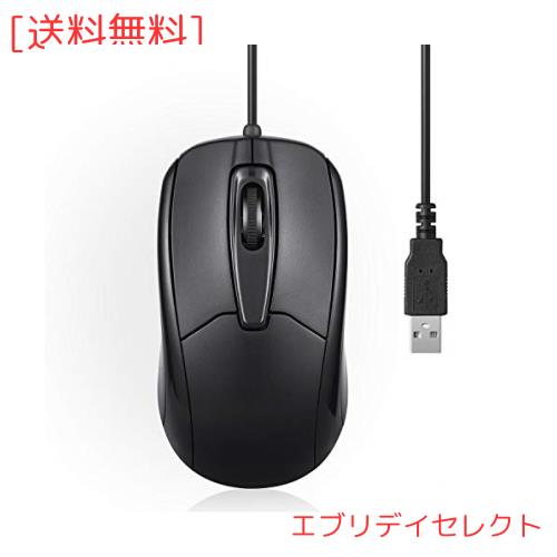 ◆商品名：Perixx ぺリックス PERIMICE-209U マウス 有線 USB ベーシック 1000DPI 光学式センサー 3ボタン 1.８Mケーブル Windows 7/8/10, Linux