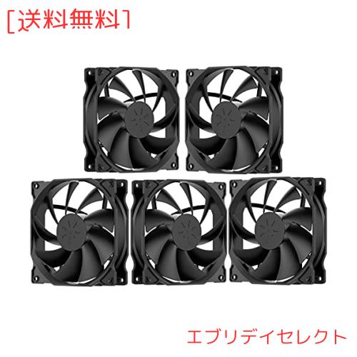 ◆商品名：Novonest 120mm PCケースファン 静音タイプ 25mm厚 1200rpm 小3ピンとペリフェラル4ピン 5本1セット黒い【12BK3-5】 …