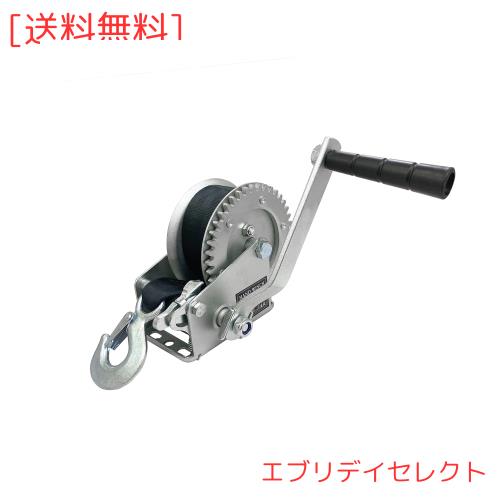 ◆商品名：HFS(R) ハンドウインチ 544kg荷重 50mm*8m 牽引 運搬 手動ウインチ 手巻 ボード トレーラー