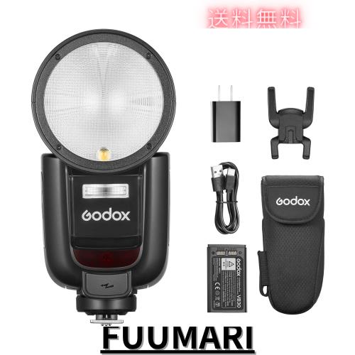◆商品名：Godox V1Pro-N ラウンドヘッドカメラフラッシュ TTL ニコンカメラ用 2.4G X ワイヤレス 着脱式のサブフラッシュSU-1付属 USB-C充電可能 7