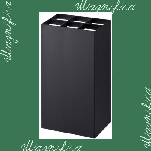 ◆商品名：山崎実業(Yamazaki) かさたて 6本用 ブラック 約W16.5×D11×H30cm スマート smart 傘立て 角型 折り畳み傘も収納可能 7032