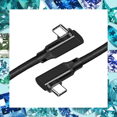 ◆商品名：USB 3.2 Type C ケーブル L字 (2m, ブラック) SLEIJAOOE【20Gbps転送/PD3.0/QC3.0対応 100w急速充電 /4K@60Hz映像出力/ 】USB 