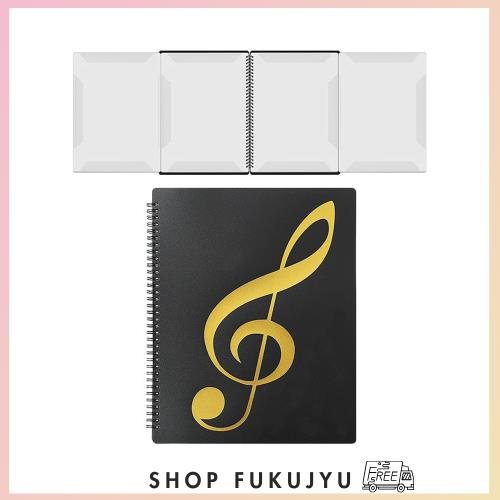 ◆商品名：楽譜ファイル 4ページ展開 A4サイズ 10枚で40面収納 譜面 作曲 レッスン ファイル 5色 書き込みできる 反射しない 見開き ピアノ 電子ピ