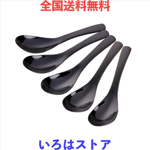 ◆商品名：Buyer Star レンゲ スプーン 5本組 ラーメン スープ カレー 中華丼 れんげ 18-8 ステンレス製 金属食器 厚い 蓮華 食洗機対応 抗菌 ブラ