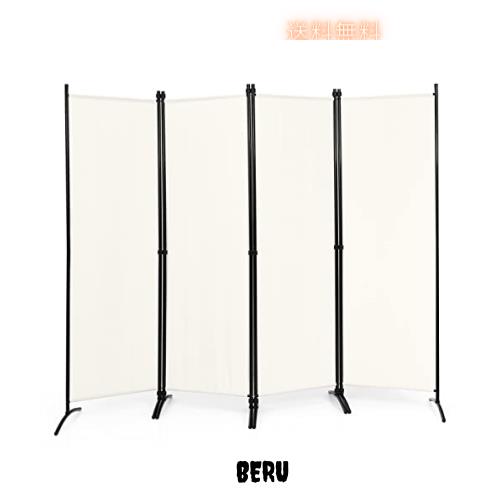 ◆商品名：Costway パーテーション 間仕切り 4連 幅220cm 高さ173cm 布タイプ 目隠し スクリーン 屏風 折りたたみ 衝立 オフィス 事務所 クリニック