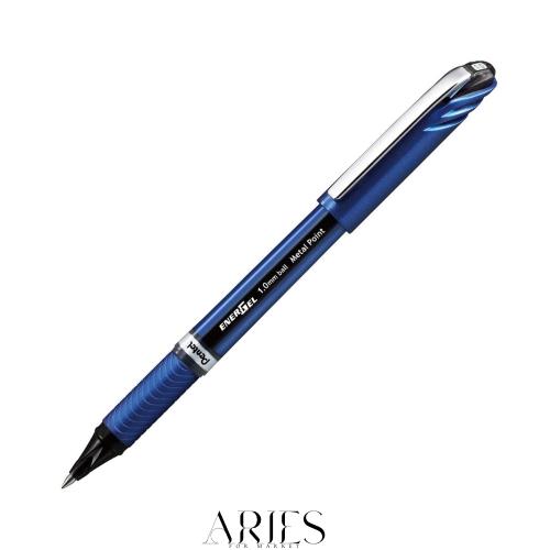 ◆商品名：ぺんてる ボールペン ゲルインキ エナージェル ユーロ 1.0mm ブルー軸 BL30-A 黒 10本