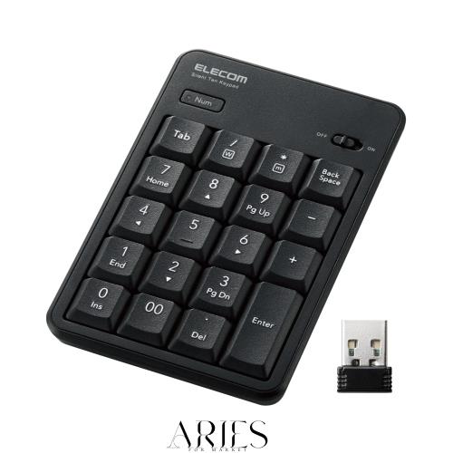 ◆商品名：エレコム USB テンキー ワイヤレス 静音 抗菌 Windows/Chrome OS/mac OS対応 ブラック TK-TDM022SKBK