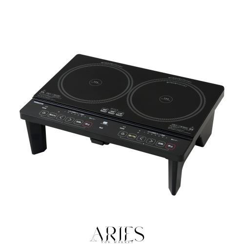 ◆商品名：[山善] 2口 IHコンロ IHクッキングヒーター 1400W 一人暮らし 二人暮らし 脚付き IH調理器 工事不要 (幅56cmタイプ) タイマー機能 揚げ物