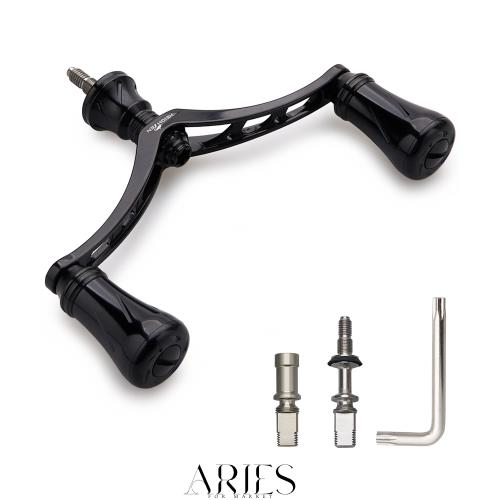 ◆商品名：HEIGHTEN 80mm/95mm/98mm リール ハンドル 20mm/19mm ノブ 搭載 シマノ ダイワ 通用 スピニングリール用 New Pillar Series (98mm -