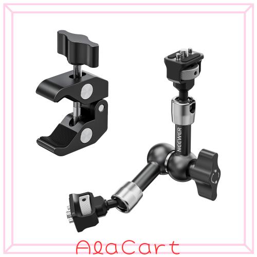 ◆商品名：NEEWER 18cm マジックアーム クランプマウント 関節式アーム カメラモニターマウント スーパークランプ/1/4"＆3/8"ARRI位置決めピンと穴