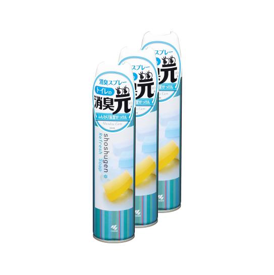 ◆商品名：【まとめ買い】消臭元 スプレー ふんわり清潔せっけん 消臭芳香剤 トイレ用 280ml×3個