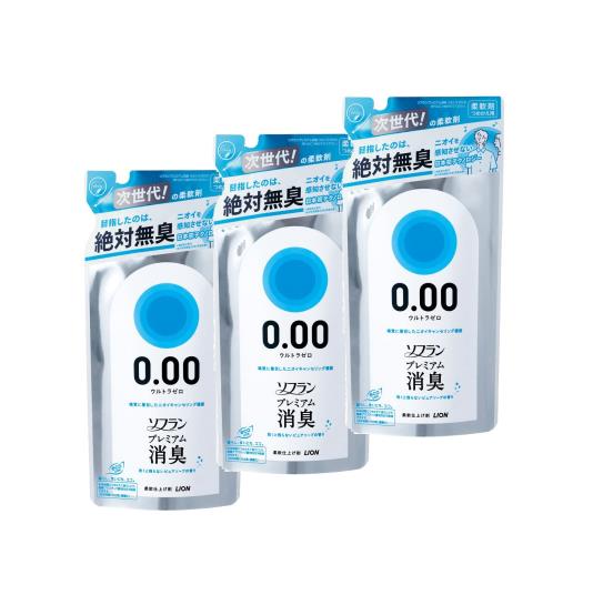 ◆商品名：LION ライオン ソフラン プレミアム 消臭 ウルトラゼロ 柔軟剤 詰め替え 400ml 3個セット