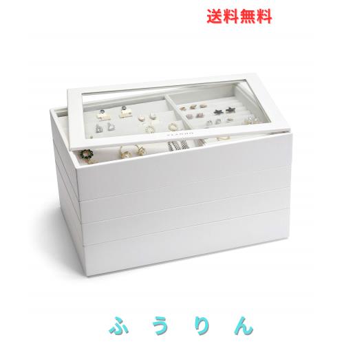 ◆商品名：Vlando ジュエリーボックス 透明 アクセサリーケース 天窓付き 小物入れ DIY セット 蓋付き ピアス 指輪 リング ネックレス イヤリング