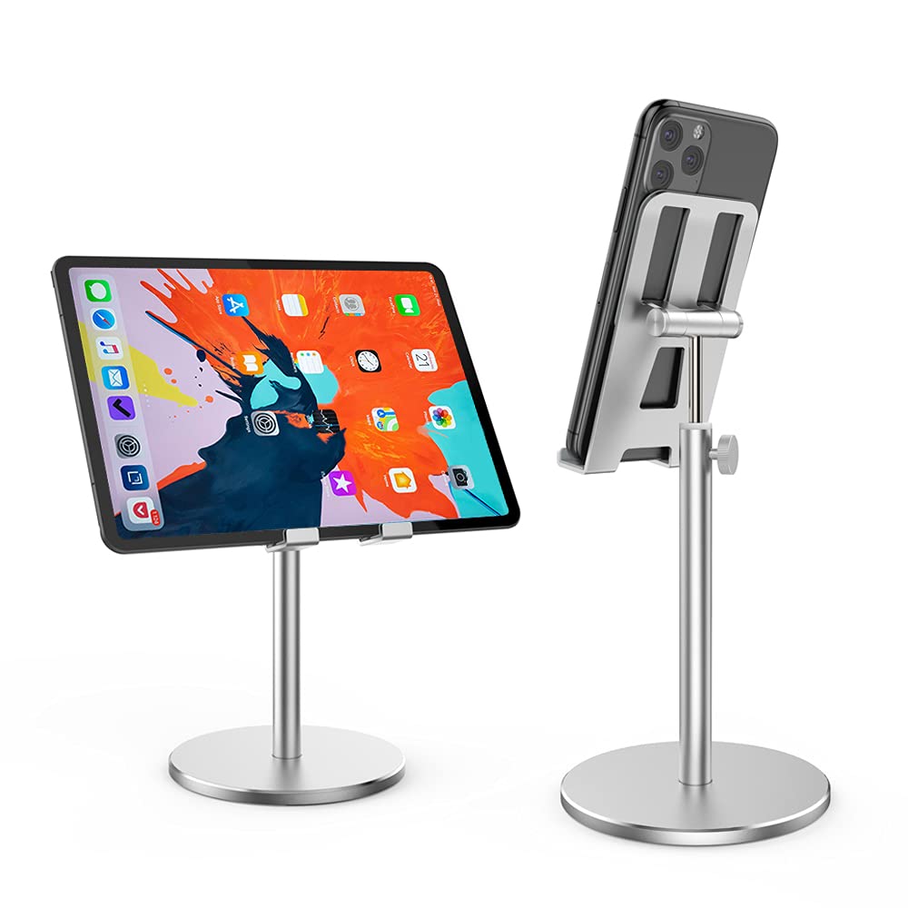 ◆商品名：ZEKOO スマホスタンド 卓上 高さと角度調整 アルミ 携帯 タブレット両用 伸縮 スタンド スマホデスク置き 滑り止め 安定性耐久性 シリコ