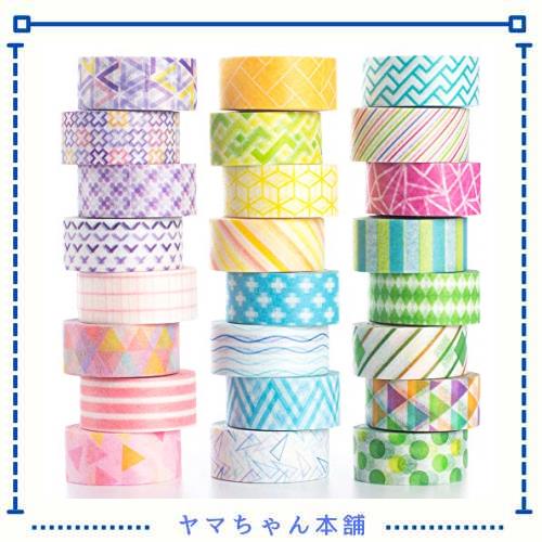◆商品名：Yubbaex ミニ マスキングテープ虹ライン 10mm幅 x 24巻 薄いです プレゼント包装、DIY工芸品、ノートの装飾に使える