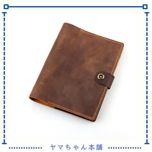 ROTERDON システム手帳 本革ノート A5サイズ 本革 2024 ノートカバー レザー 手縫い 手作り オリジナル 3色 ノート メモ帳 カード収納 ビ
